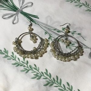 pearl hoop earrings